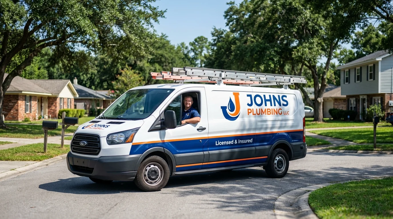 Johns Plumbing LLC service van in Pen Argyl, PA