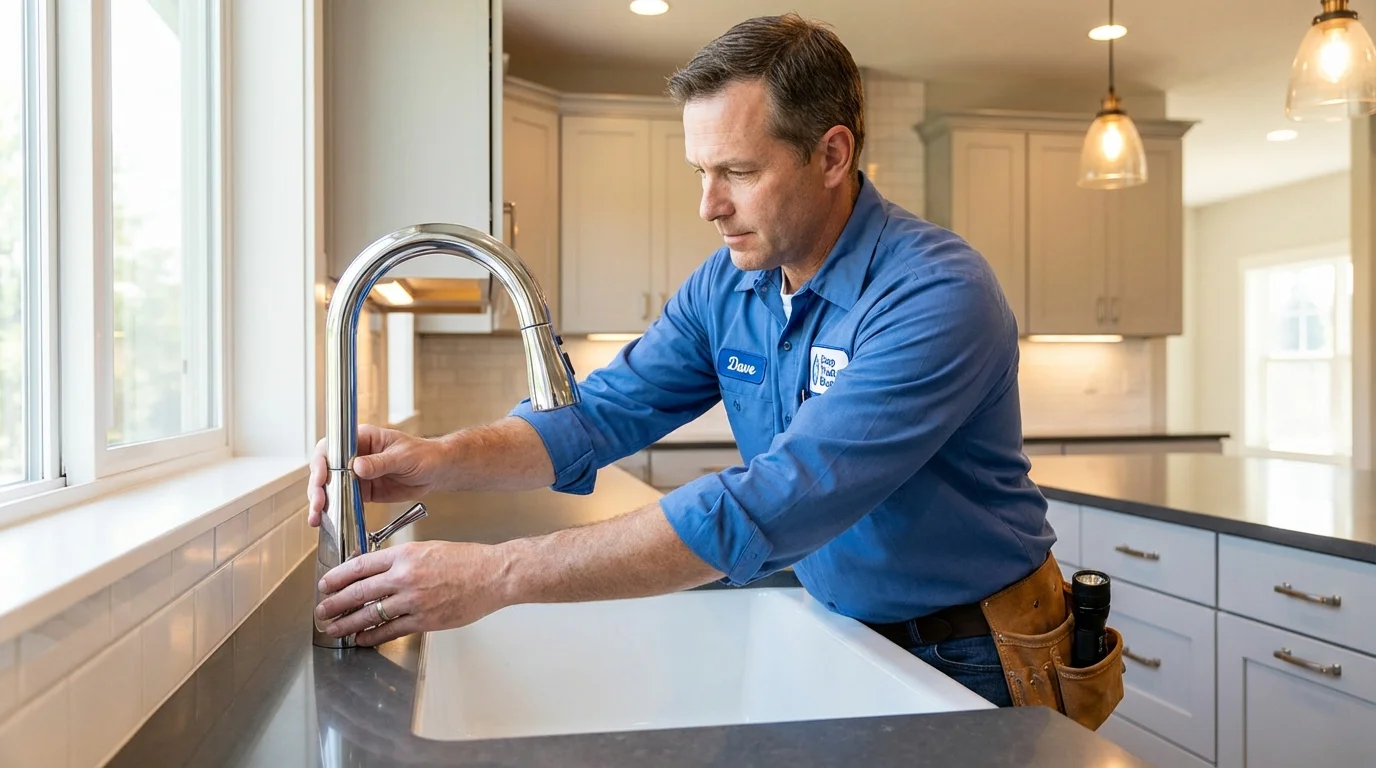 Kitchen faucet installation by Johns Plumbing LLC in Pen Argyl